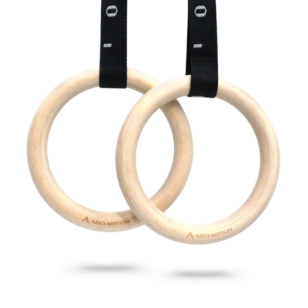 ProsourceFit Gymnastiekringen van hout met riemen voor een ProsourceFit Gymnastiekringen van hout met riemen voor een